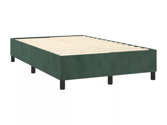 Sommier tapissier matelas et LED Vert foncé 120x200 cm Velours