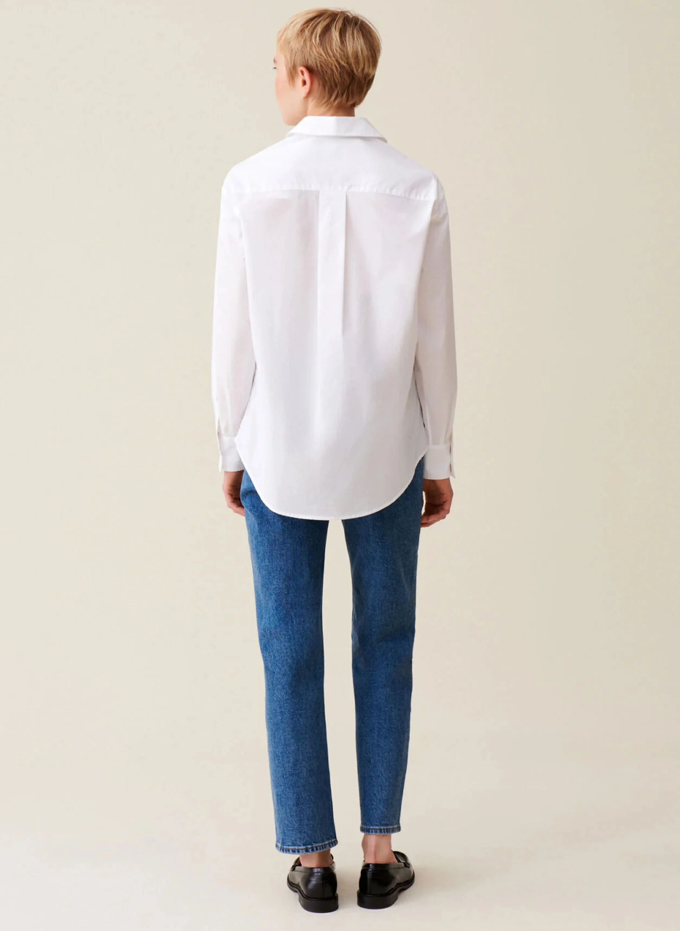 Chemise col classique en coton| Blanc