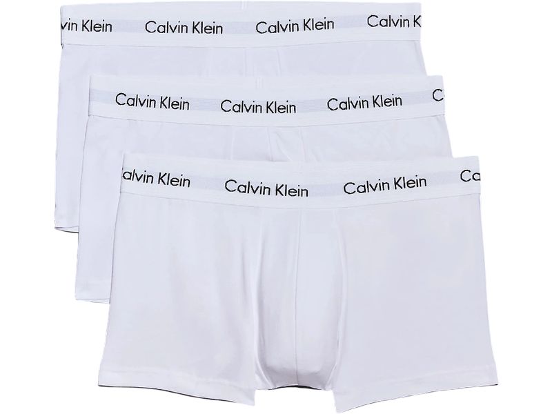 Calvin Klein Wäsche Unterhosen 3P Low Rise Trunk Weiss, S Herren-Unterwäsche