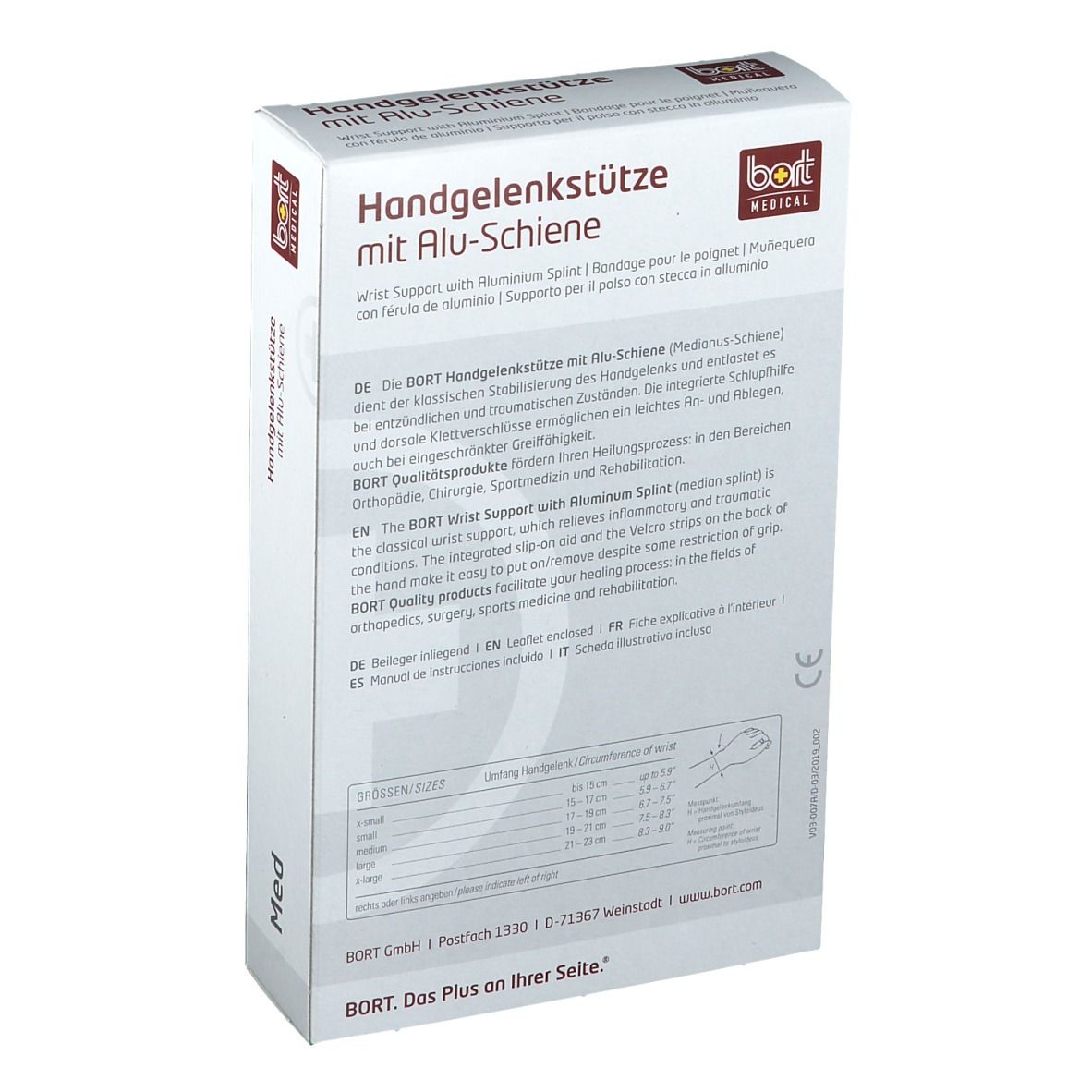 BORT Handgelenkstütze mit Alu-Schiene links Gr. L schwarz
