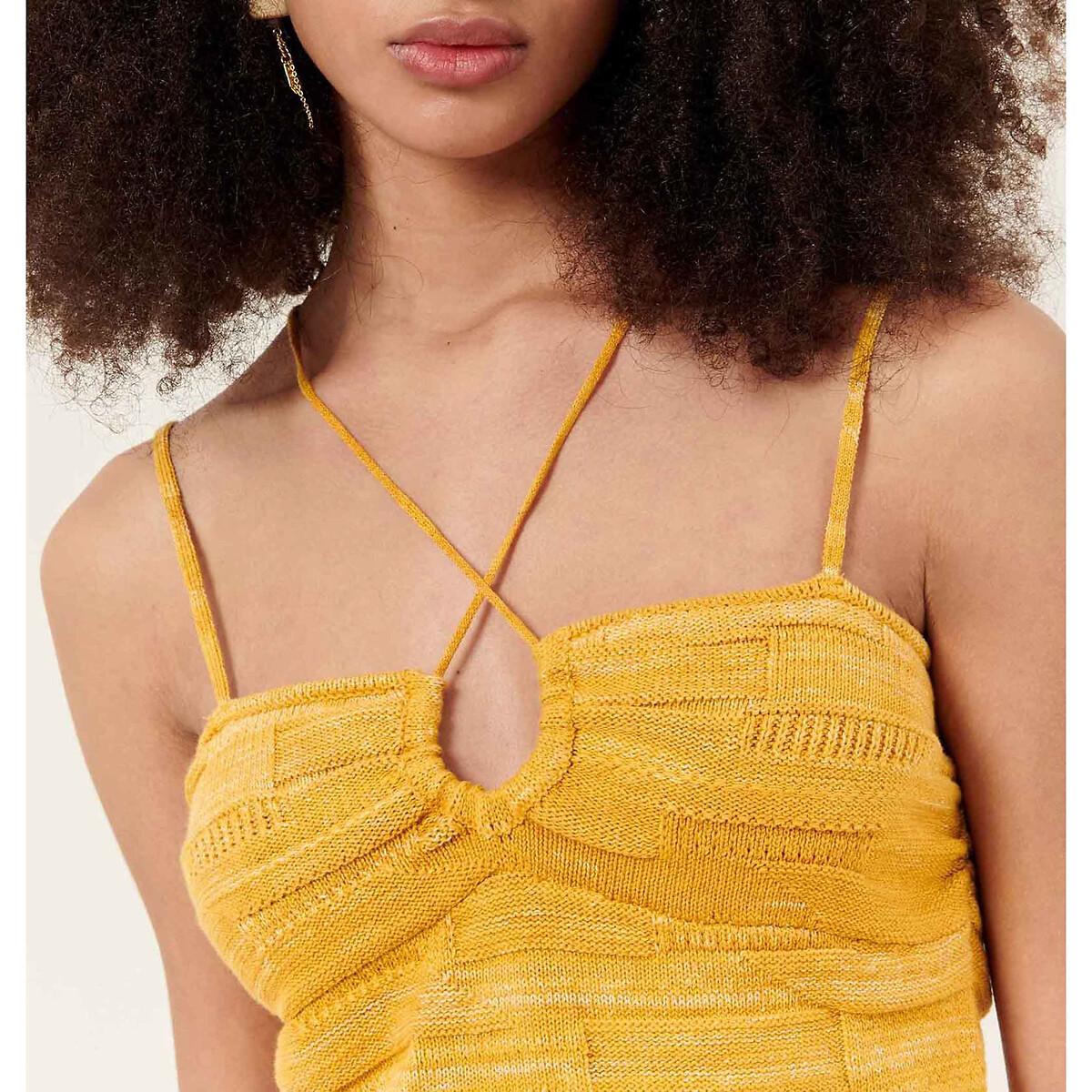 SESSUN<br>Camisa de alças finas, em malha, Ginasun