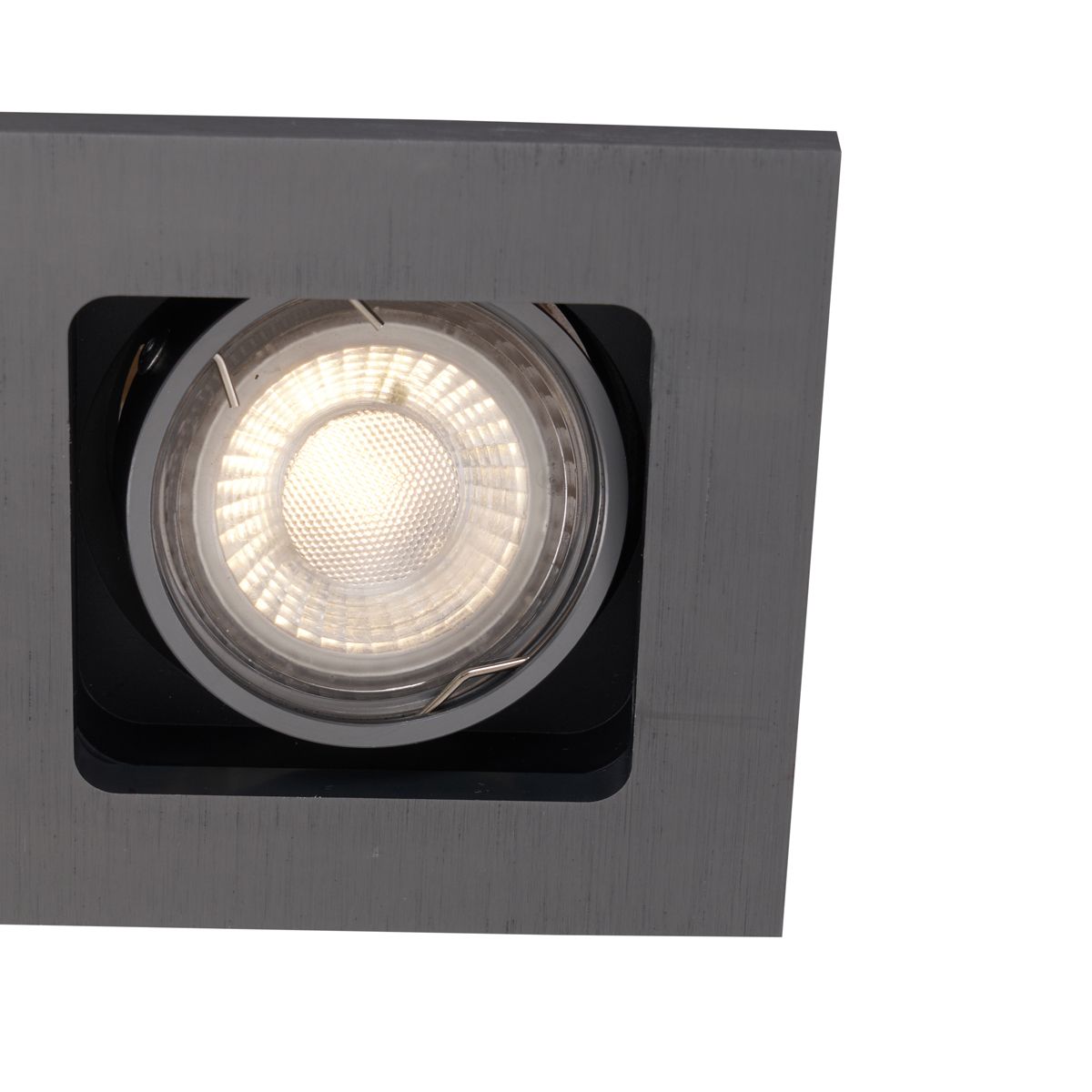 Moderne inbouwspot gunmetal GU10 50mm vierkant kantelbaar - Qure