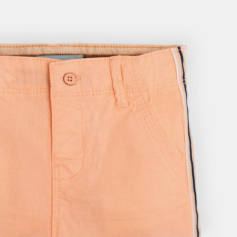 Short coton stretch avec bandes orange bébé garçon Orange