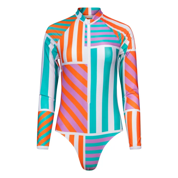 Juillet Juillet Maillot 1 Pièce Anti-UV Grande Palombaggia Rayé | Vert