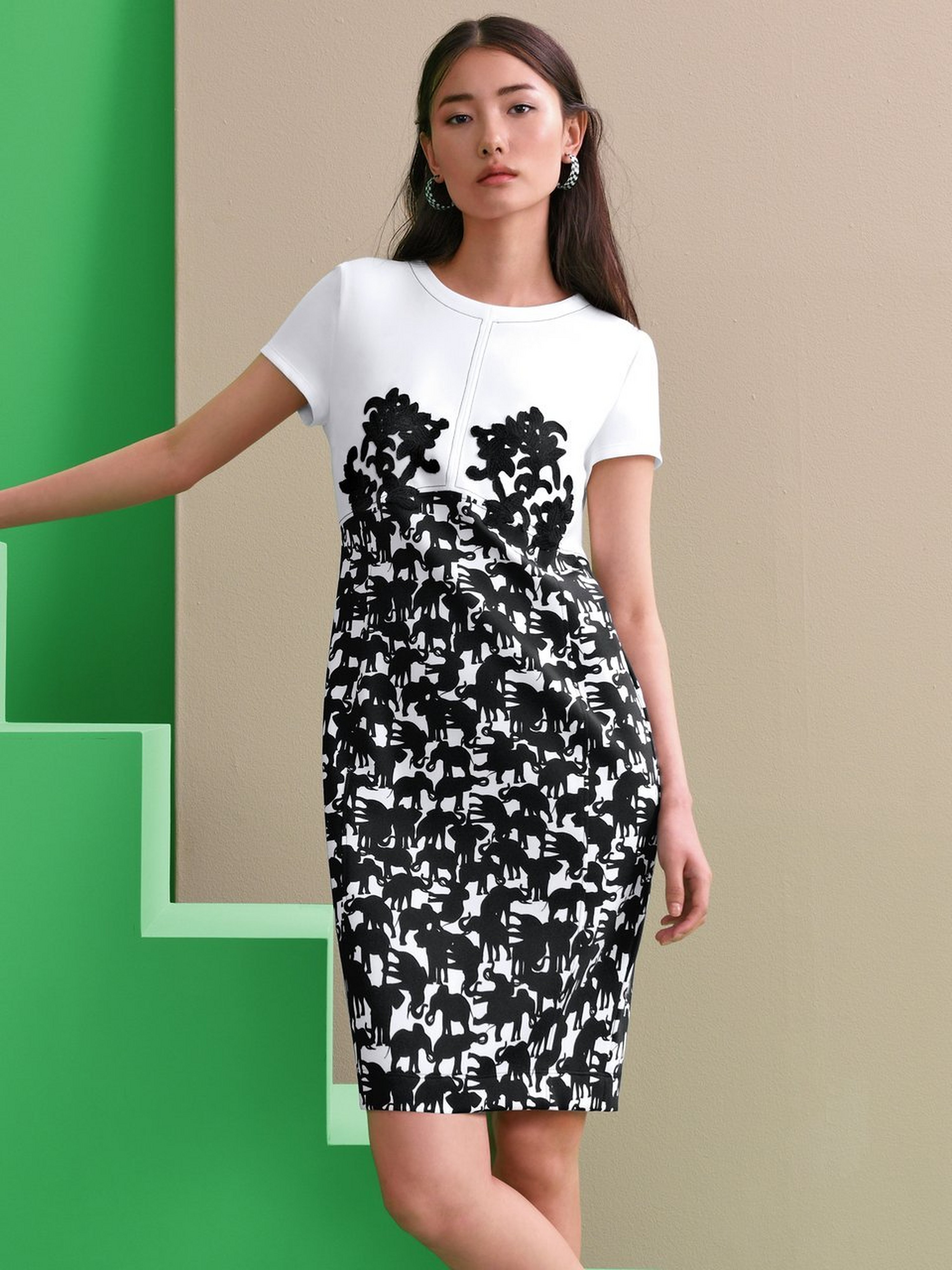 Jersey-Kleid mit 1/2-Arm