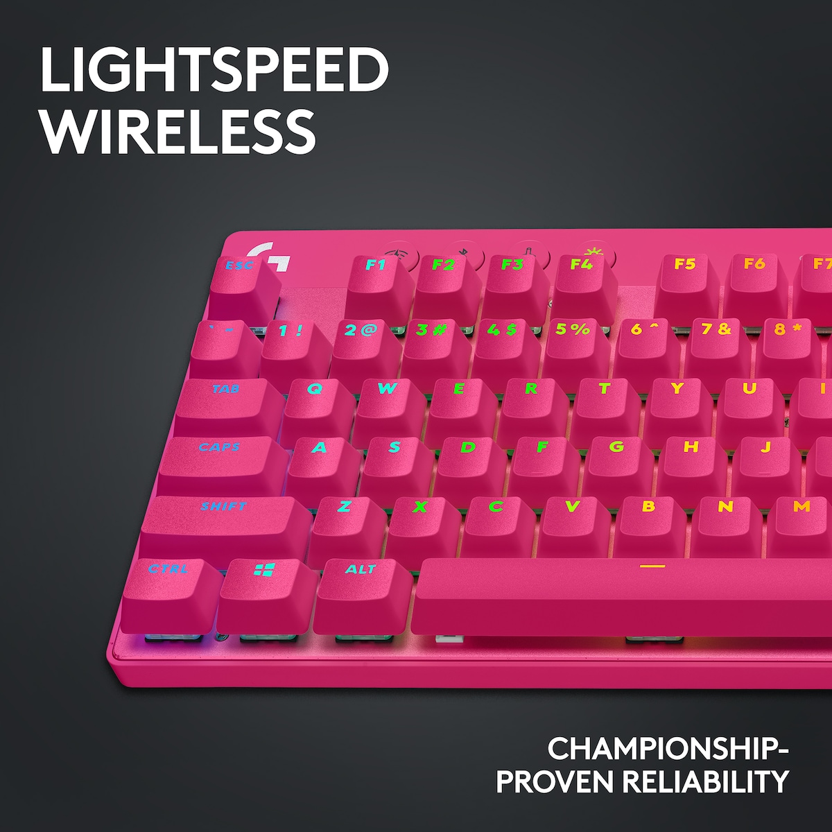 Logitech G PRO X TKL Lightspeed Tactile trådløst gamingtastatur (rosa)