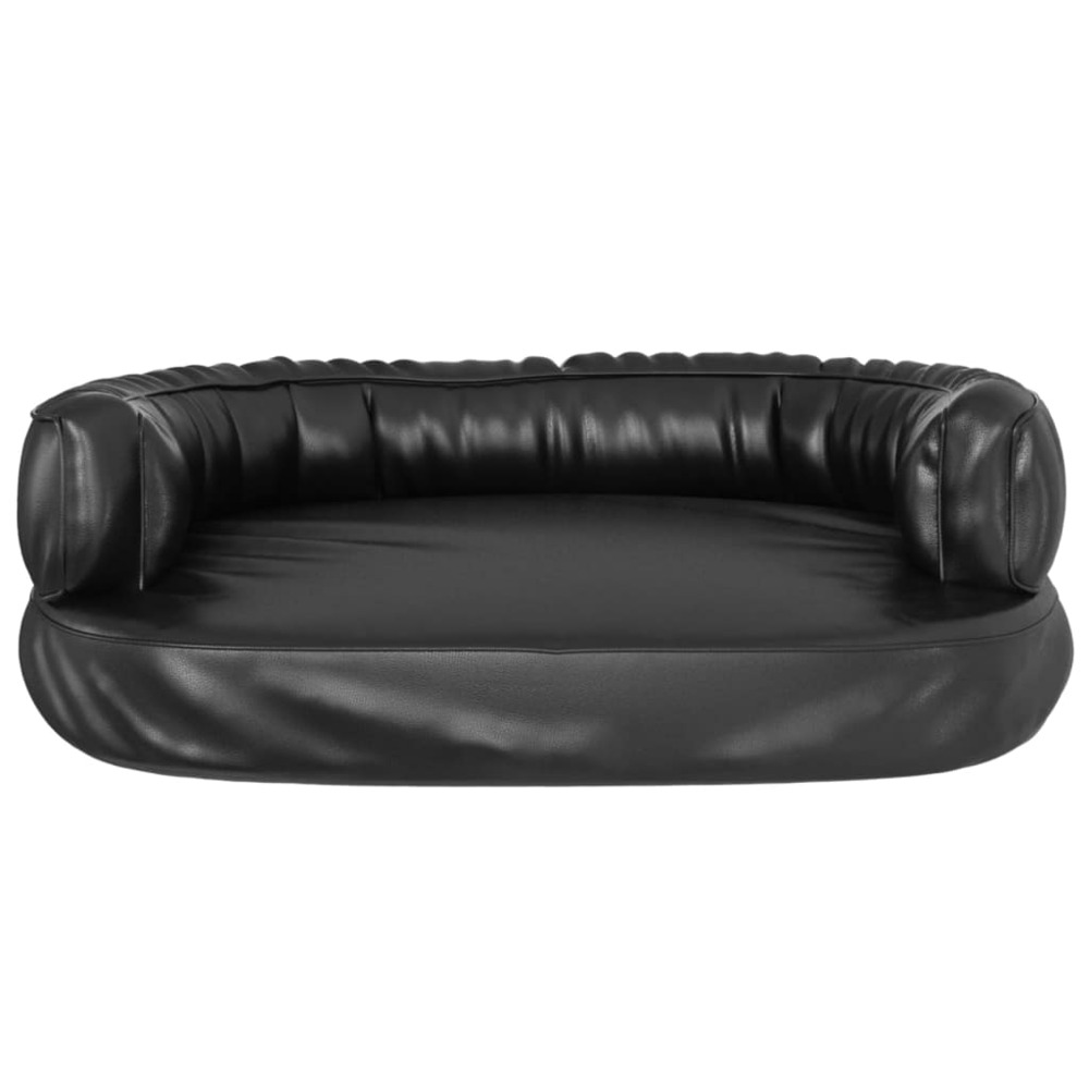 Lit pour chien ergonomique mousse noir 60x42 cm similicuir