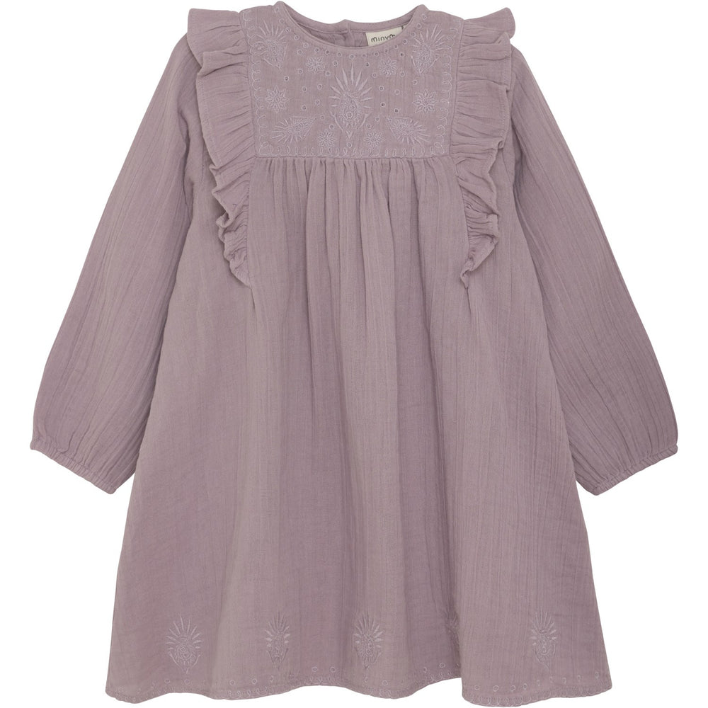 Køb Minymo Elderberry Kjole Med Broderi