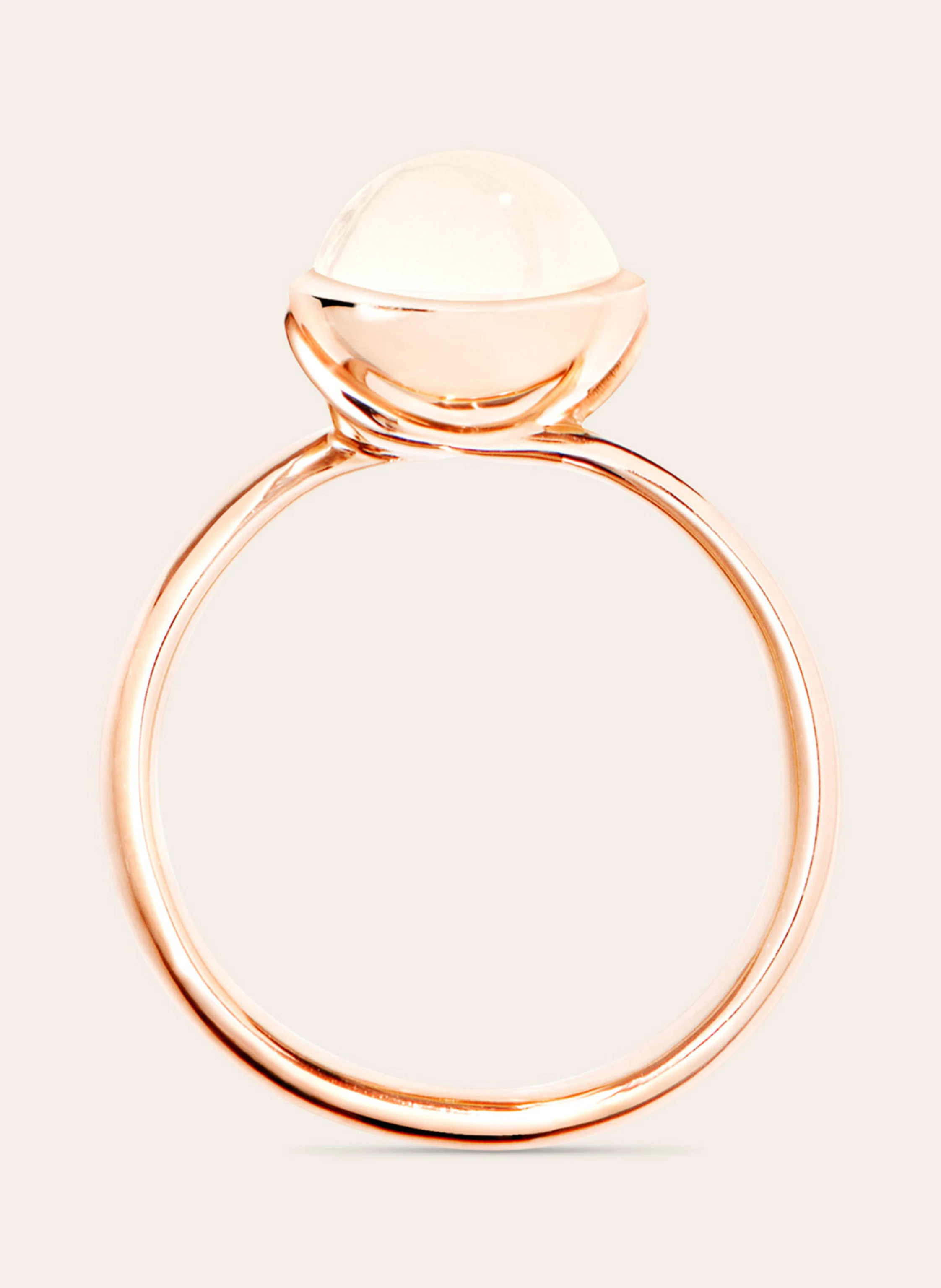 TAMARA COMOLLI Ring RING BOUTON SMALL MOONSTONE SAND/WHITE aus 18K Roségold sand Mondstein