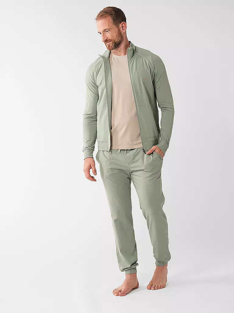 BOSS Loungewear Jacke hellgrün