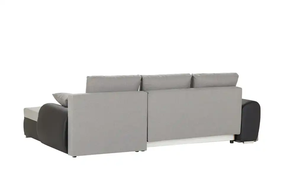 Ecksofa Emma rechts Schwarz, Hellgrau