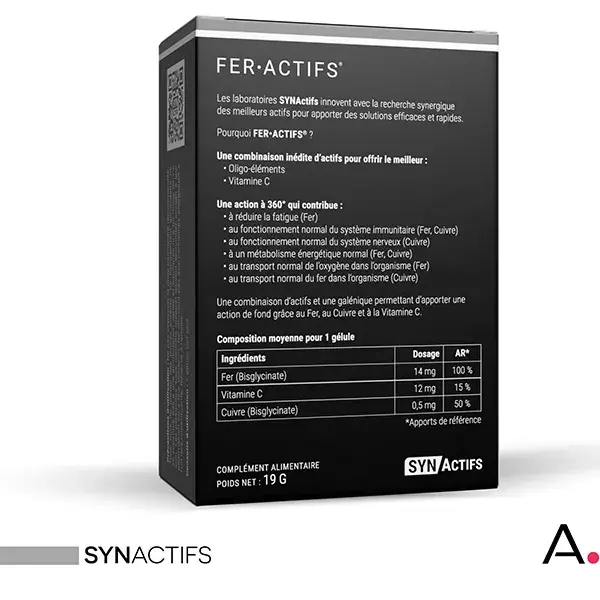 Aragan - Synactifs - Feractifs® - Antifadiga - Ferro, Vitamina C - 60 cápsulas