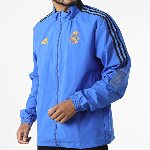 Veste Zippée Capuche Real Madrid HA2563 Bleu Roi