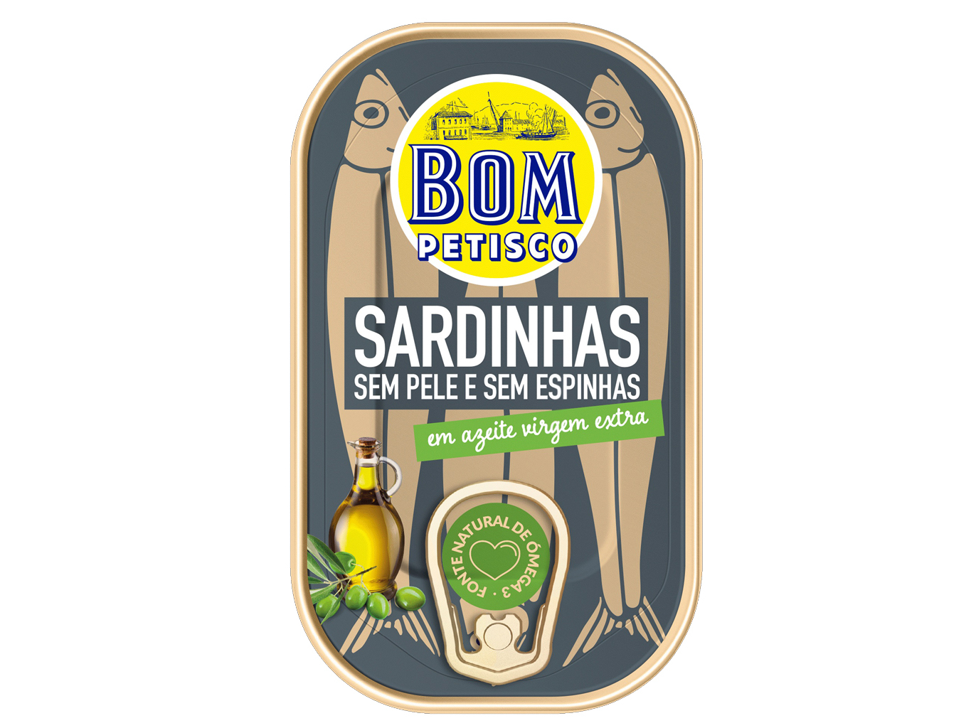SARDINHA EM AZEITE BOM PETISCO S/ESPINHAS E S/PELE 120(84)G