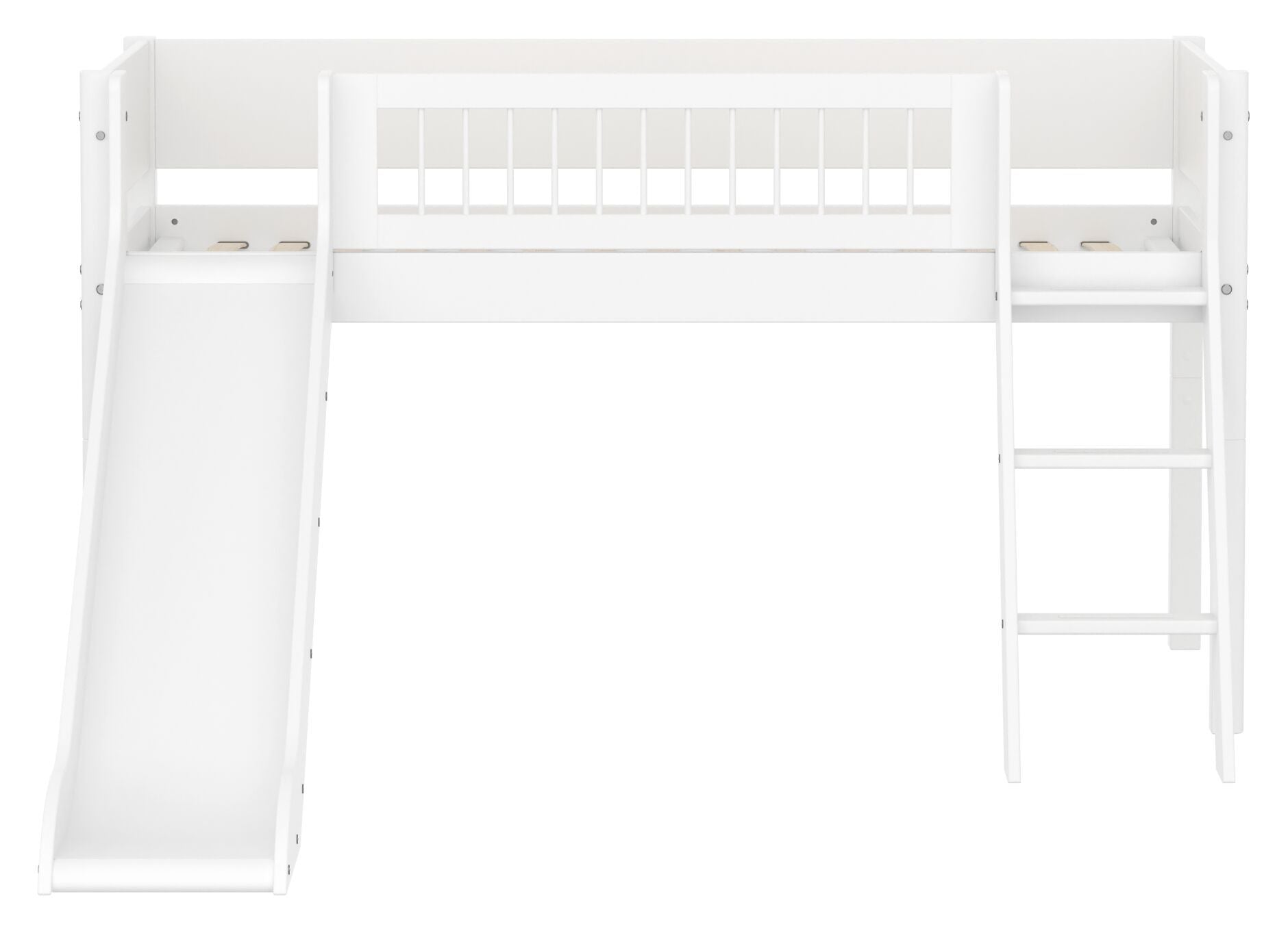 Flexa WHITE Halbhochbett - Weiss / B: 250.0 cm x T: 210.0 cm x H: 120.0 cm