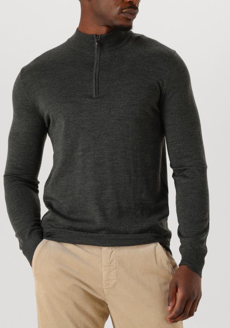 groene stefano lauran trui half zip anders