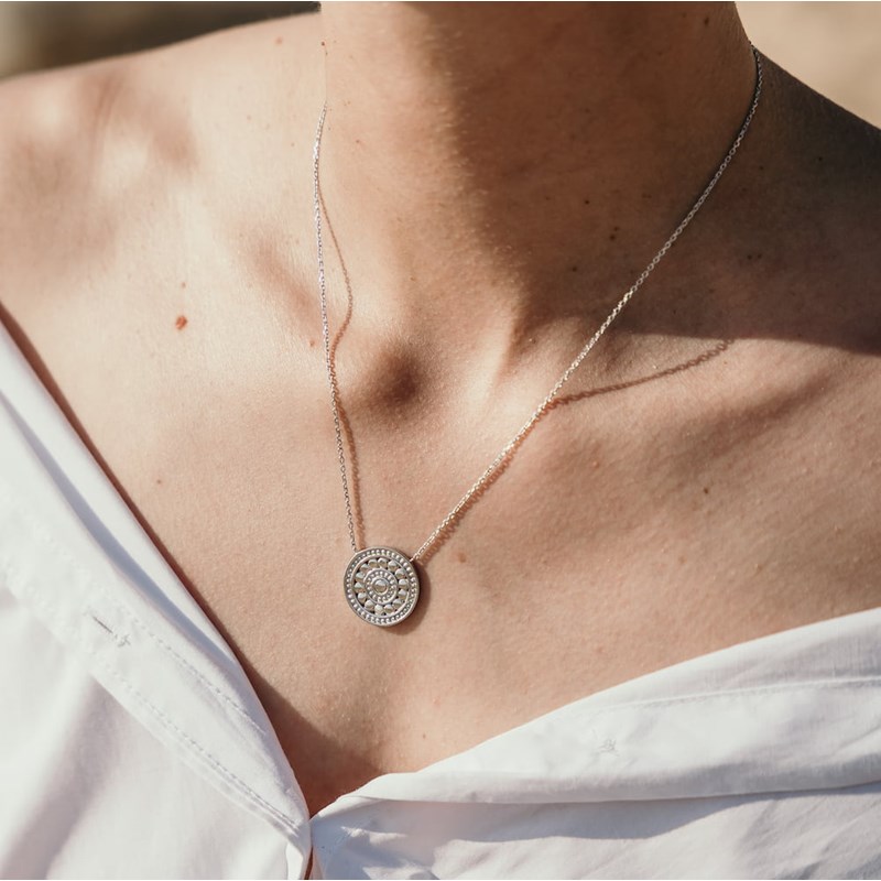 Collier Fin Medaillon Argent Créateur