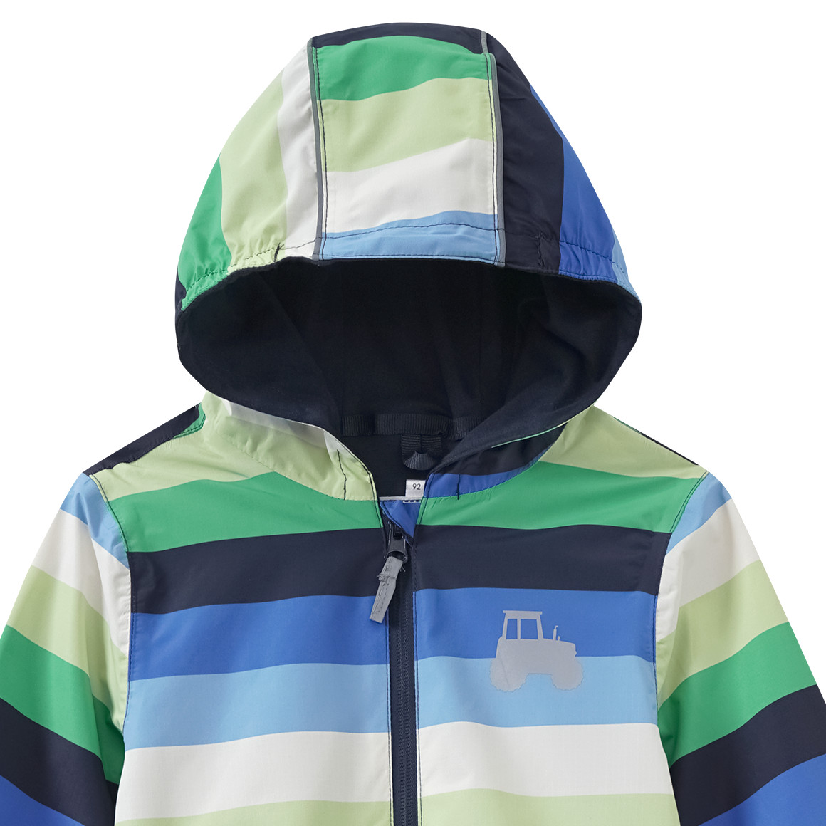 Topomini Baby Regenoverall mit Streifen grün / blau