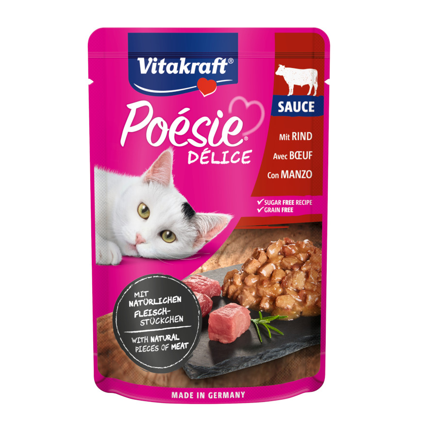 Sachê de 85g de Vitakraft Poésie Carne ao molho para gatos