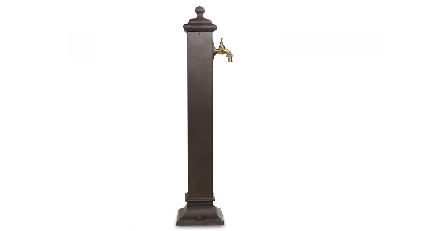 Fontaine de jardin métal marron 18.5x18.5x85.5cm