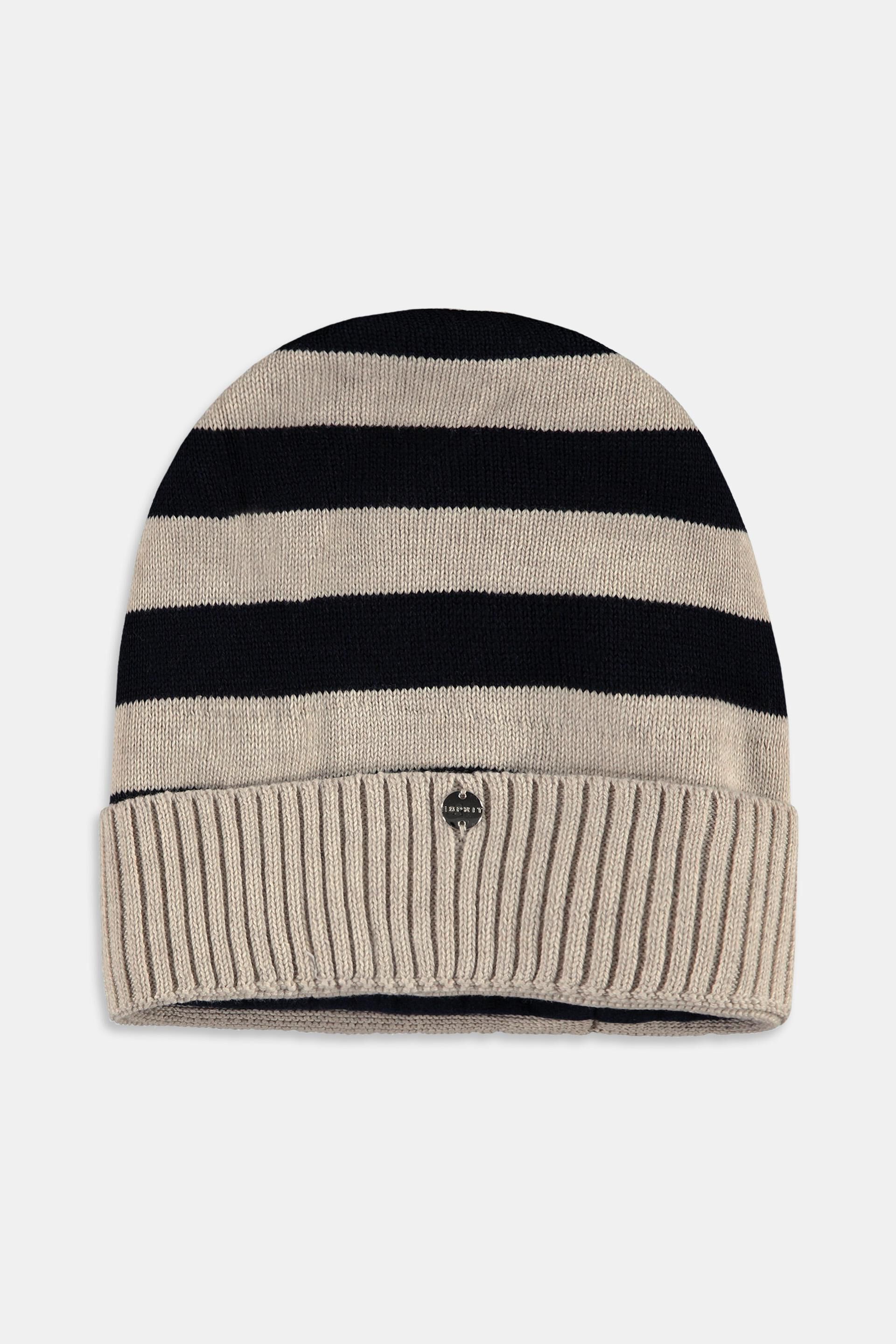 Bonnet en maille à rayures