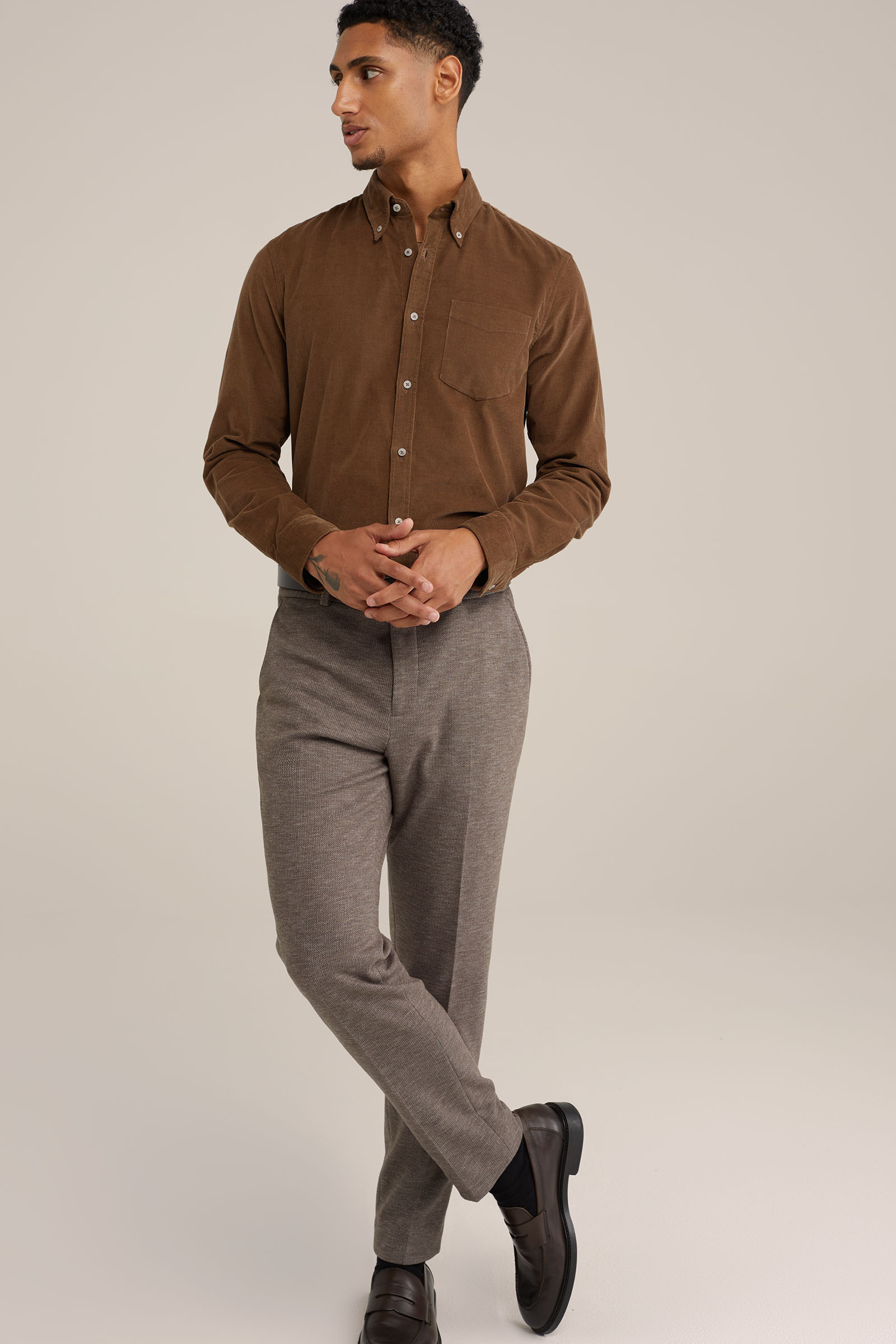 premium corduroy overhemd Van Gils Bruin