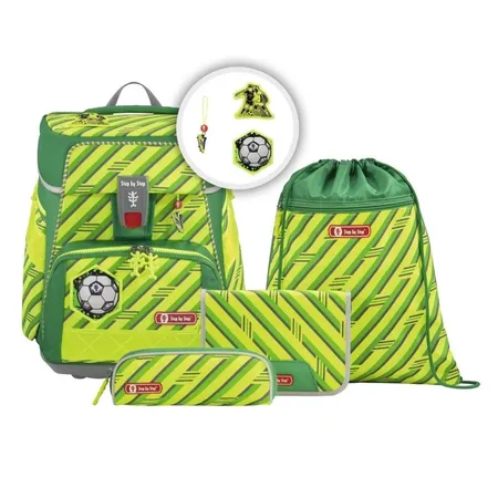Step by Step SPACE Neon Schulranzen-Set Funky Soccer, 5-teilig