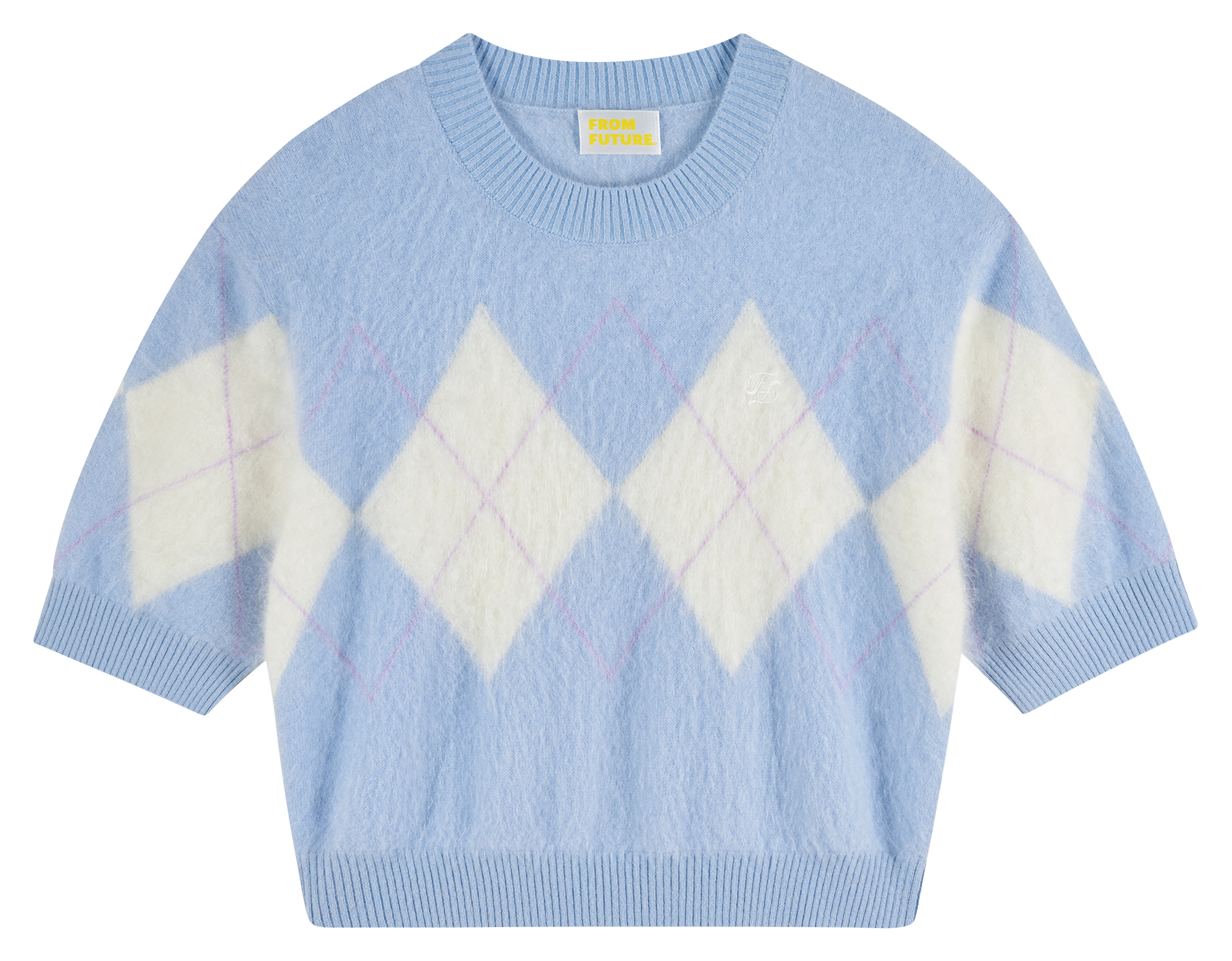 Pull col rond en cachemire| Bleu