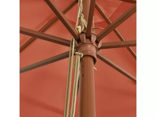 Parasol de jardin avec mât en bois terre cuite 400x273 cm
