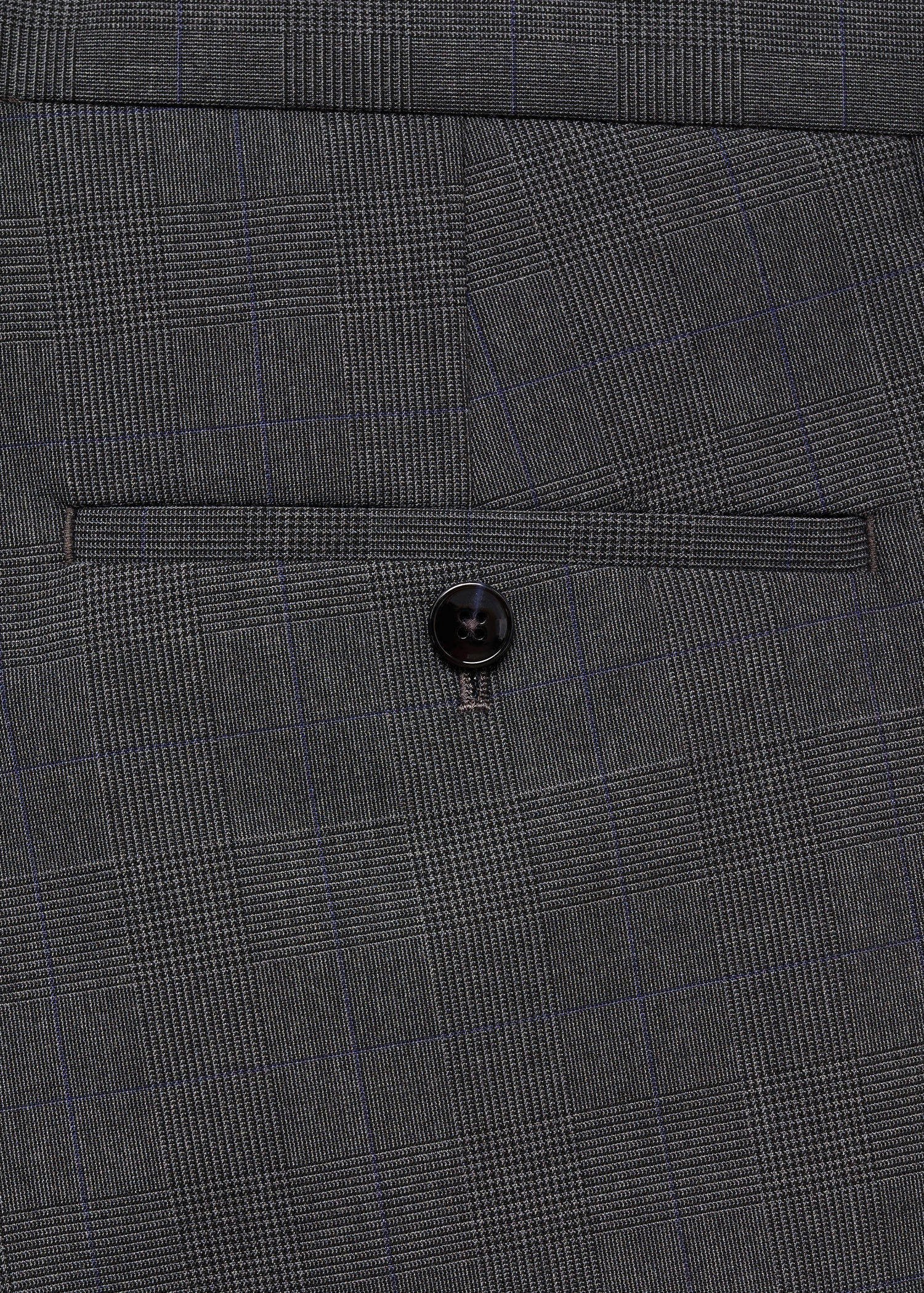 Mango Man geruite slim fit pantalon middengrijs