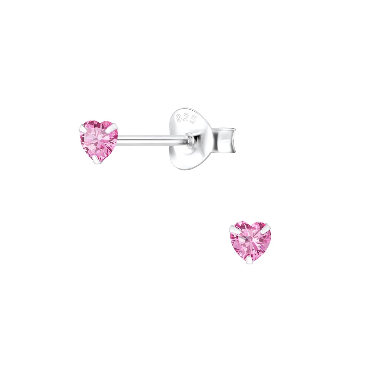 Boucles d'oreilles Coeur en argent 925 avec oxyde de zirconium