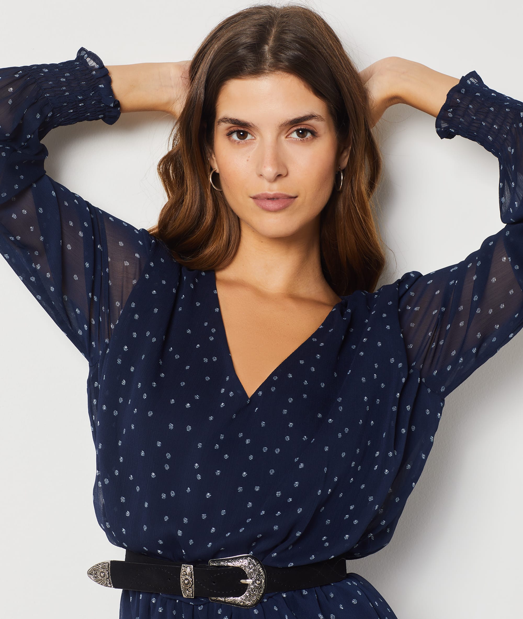 Robe courte à pois