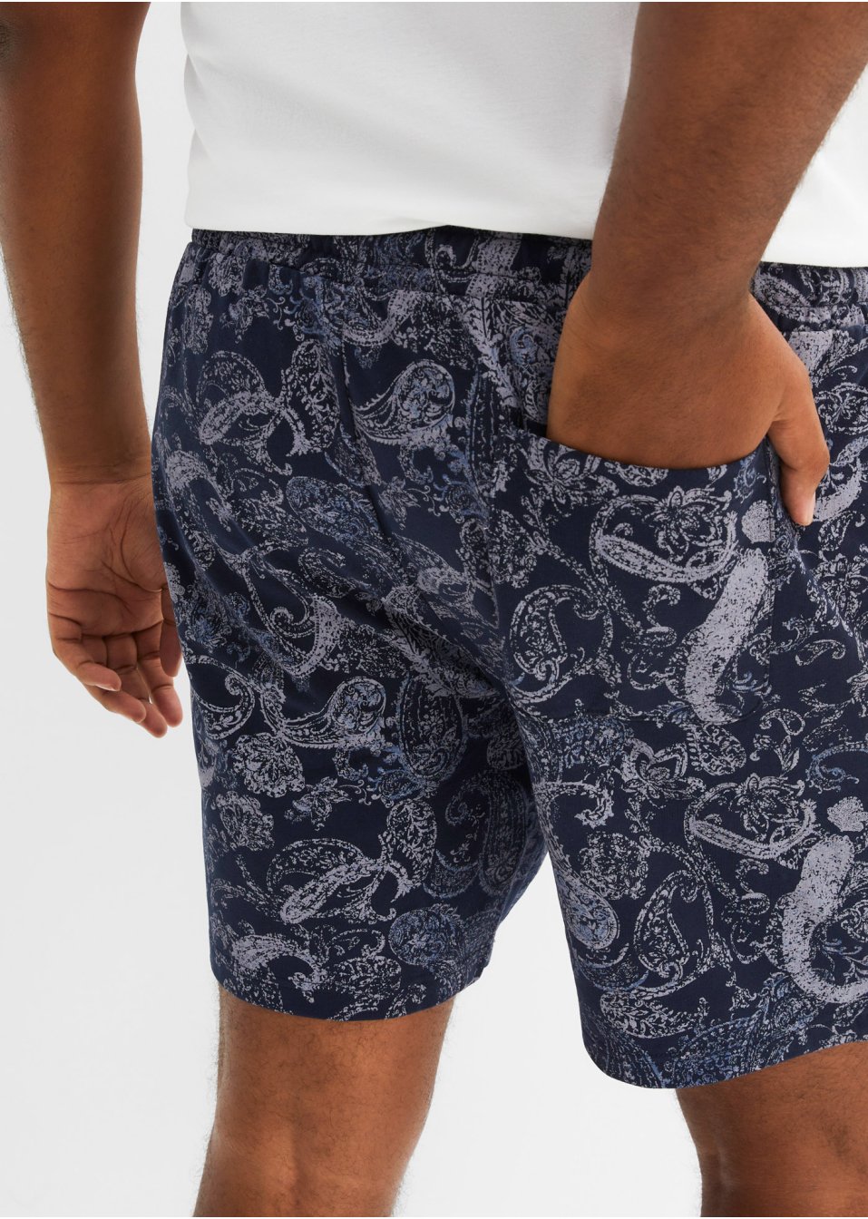 Short long en sweat avec imprimé paisley