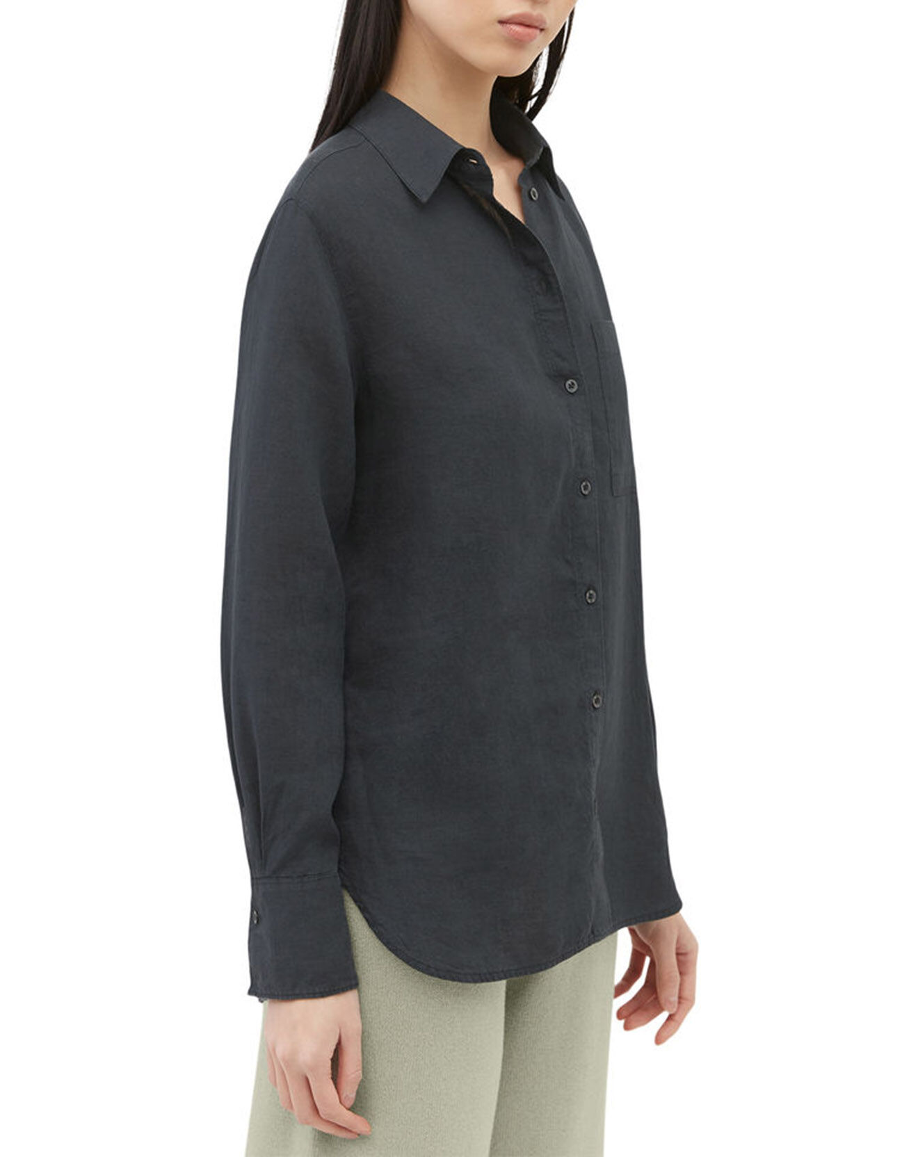 Marc O'Polo Chemise 100% Lin à Poche bleu marine