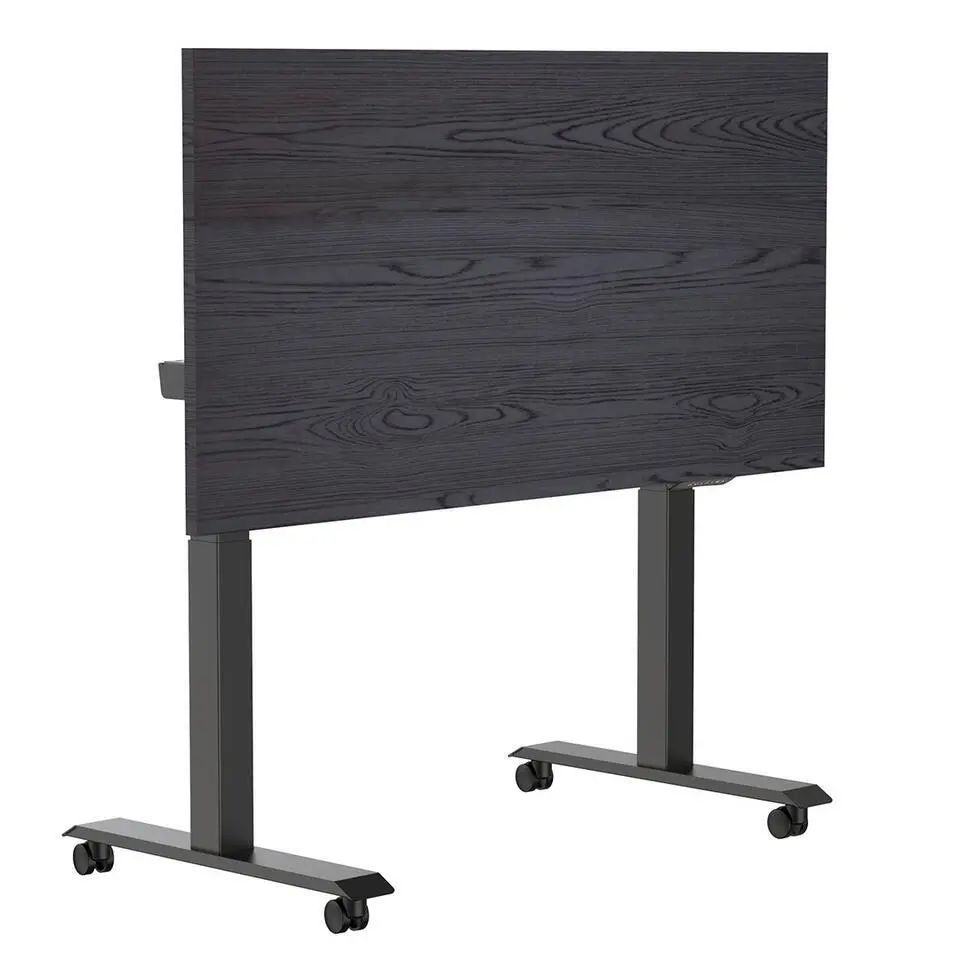 Elektrisch verstelbaar, opklapbaar en verrijdbaar bureau - 160x80 cm - Zwart