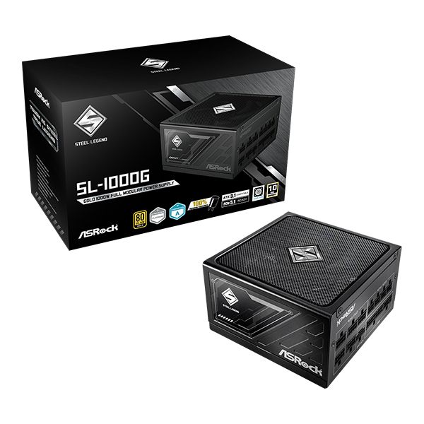 Asrock SL-1000G Steel Legend Fonte de Alimentação 1000W 80 PLUS Gold com Proteção Total