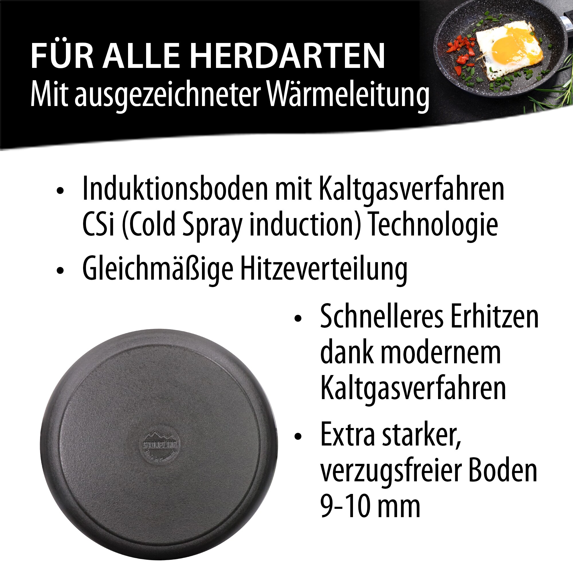 STONELINE® Made in Germany, Eckpfanne, 24x24cm, Kokillenguss