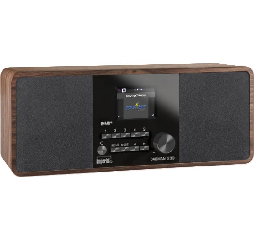 Internet Radio Dabman i200 Holzoptik<br>Kompaktes Digital- und Internetradio