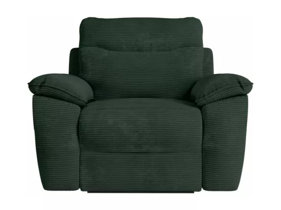 Fauteuil de relaxation manuel Ross en velours côtelé - Vert foncé - L101 x P100 x H102cm - Loungitude