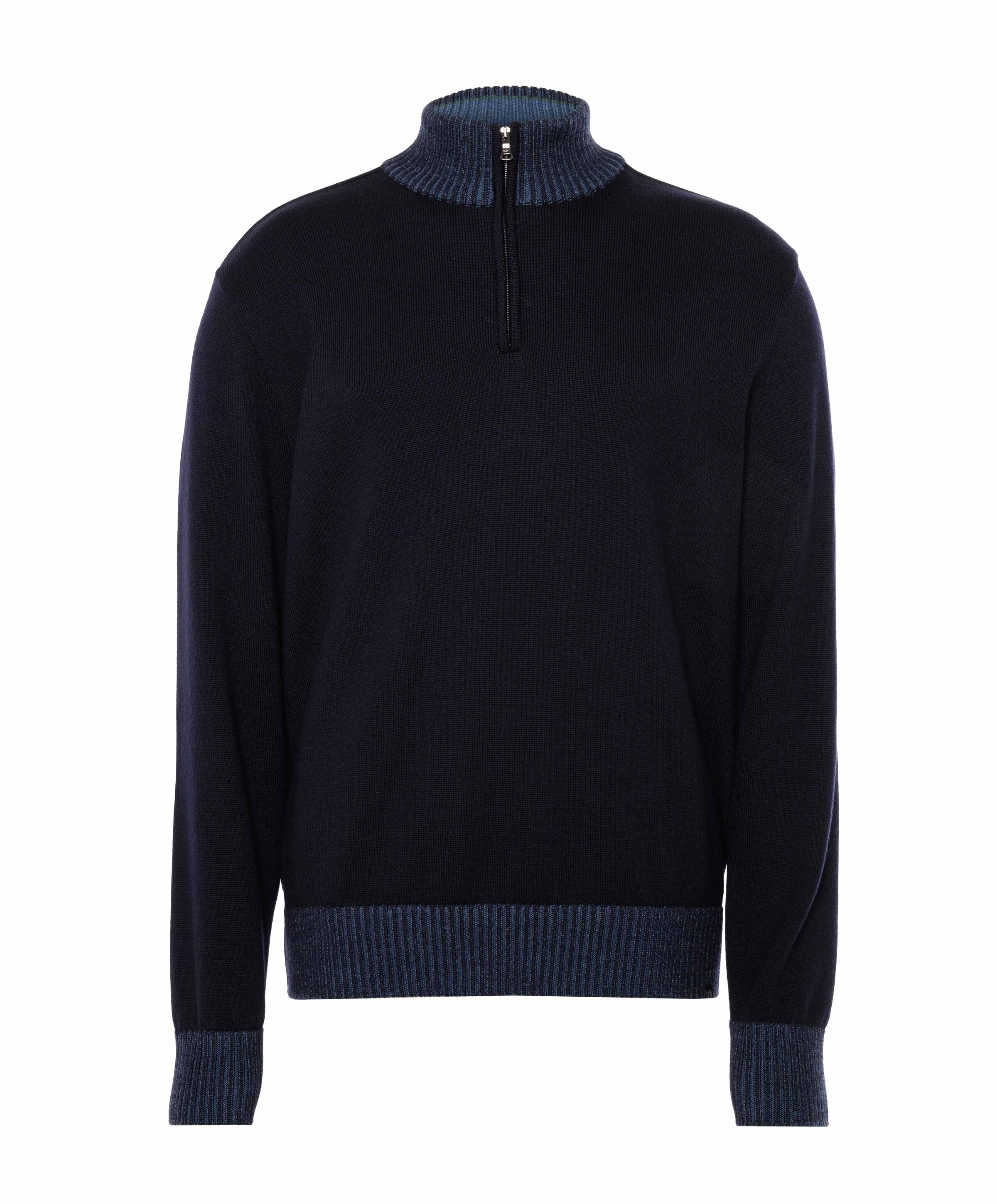 Paul & Shark Heren trui met rits blauw