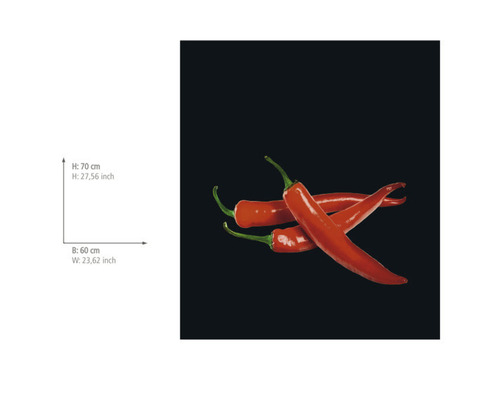 Glazen achterwand Wenko Hot Pepperoni 60 x 70 cm