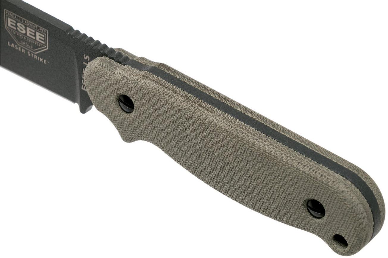 ESEE Laser Strike Tactical Gunsmoke LS-PTG survivalmes met kydex schede   riemclip