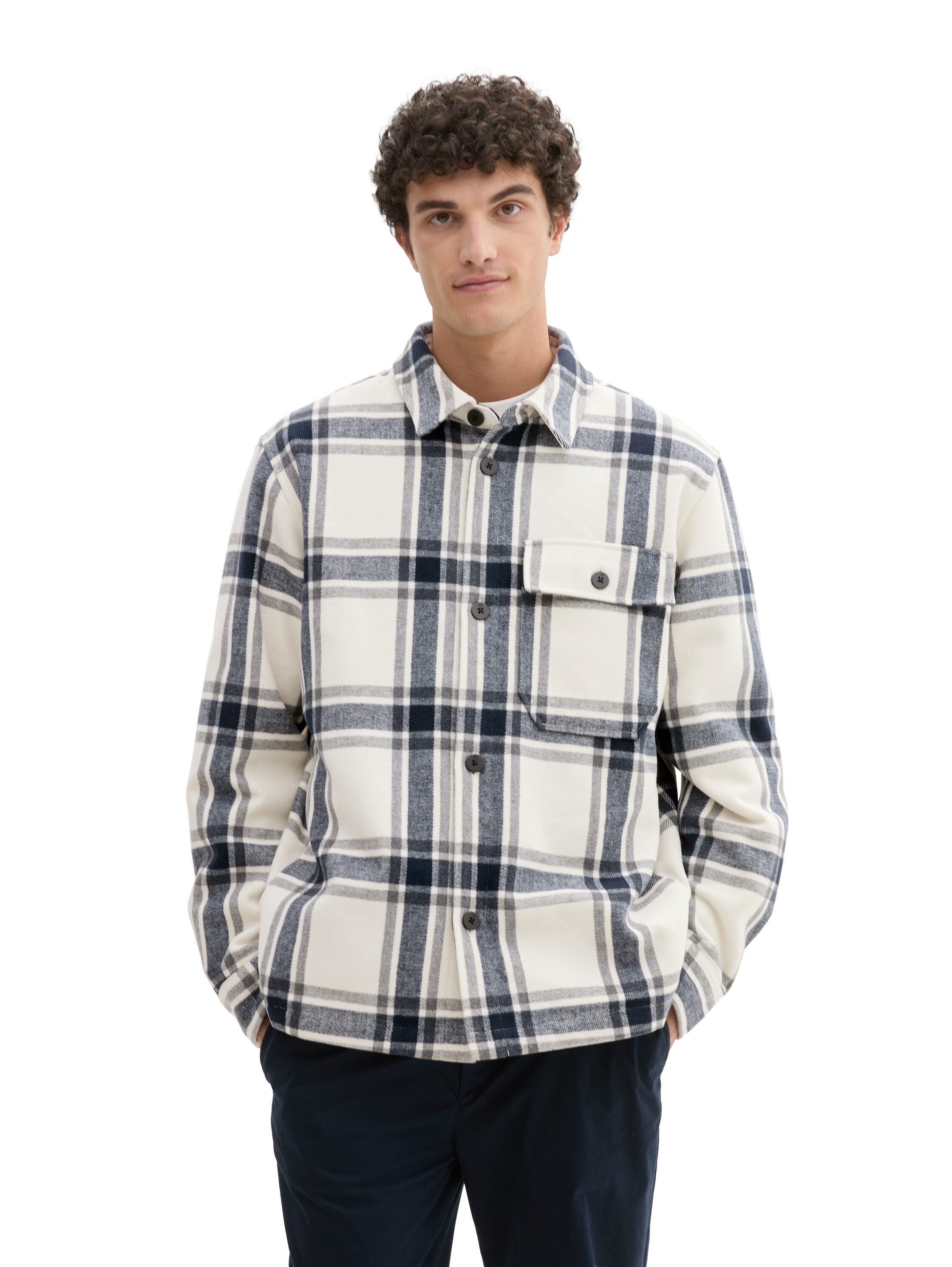TOM TAILOR Denim Hemdjacke ohne Kapuze mit Karo-Muster