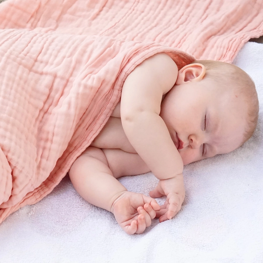 VINTER&BLOOM Kuscheldecke Layered Muslin Dusty Rose