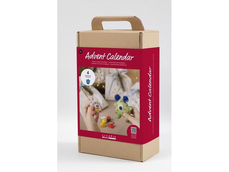 Creativ Company Adventskalender Bastelset Modellieren, 4 St Adventskalender mit neuen Bastelprojekten