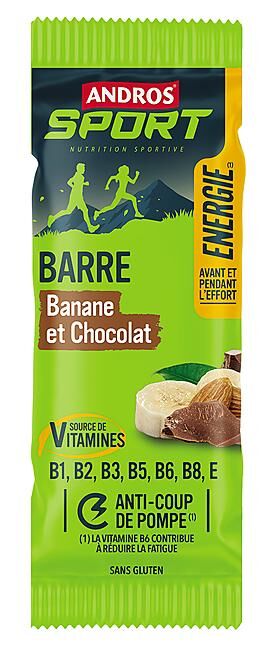 ANDROS SPORT - BARRES ENERGIE CHOCOLAT BANANES