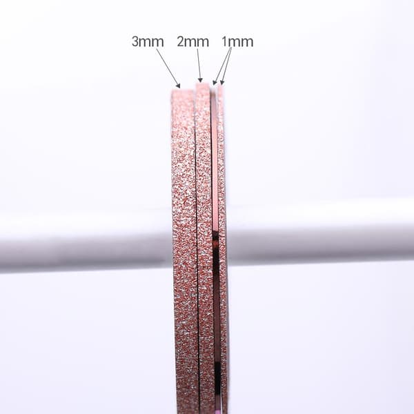 4 ruller negletape - Rosé - Glitterstripetape
