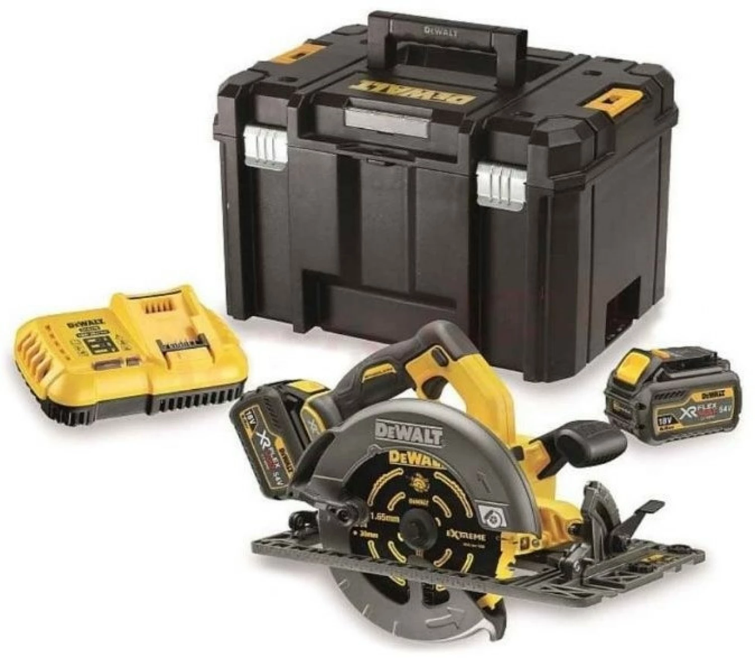 DeWALT DCS579X2-QW 54V Li-ion FlexVolt Accu Cirkelzaag set (2x 9.0Ah) in TSTAK koffer - 190 mm - langsgeleider