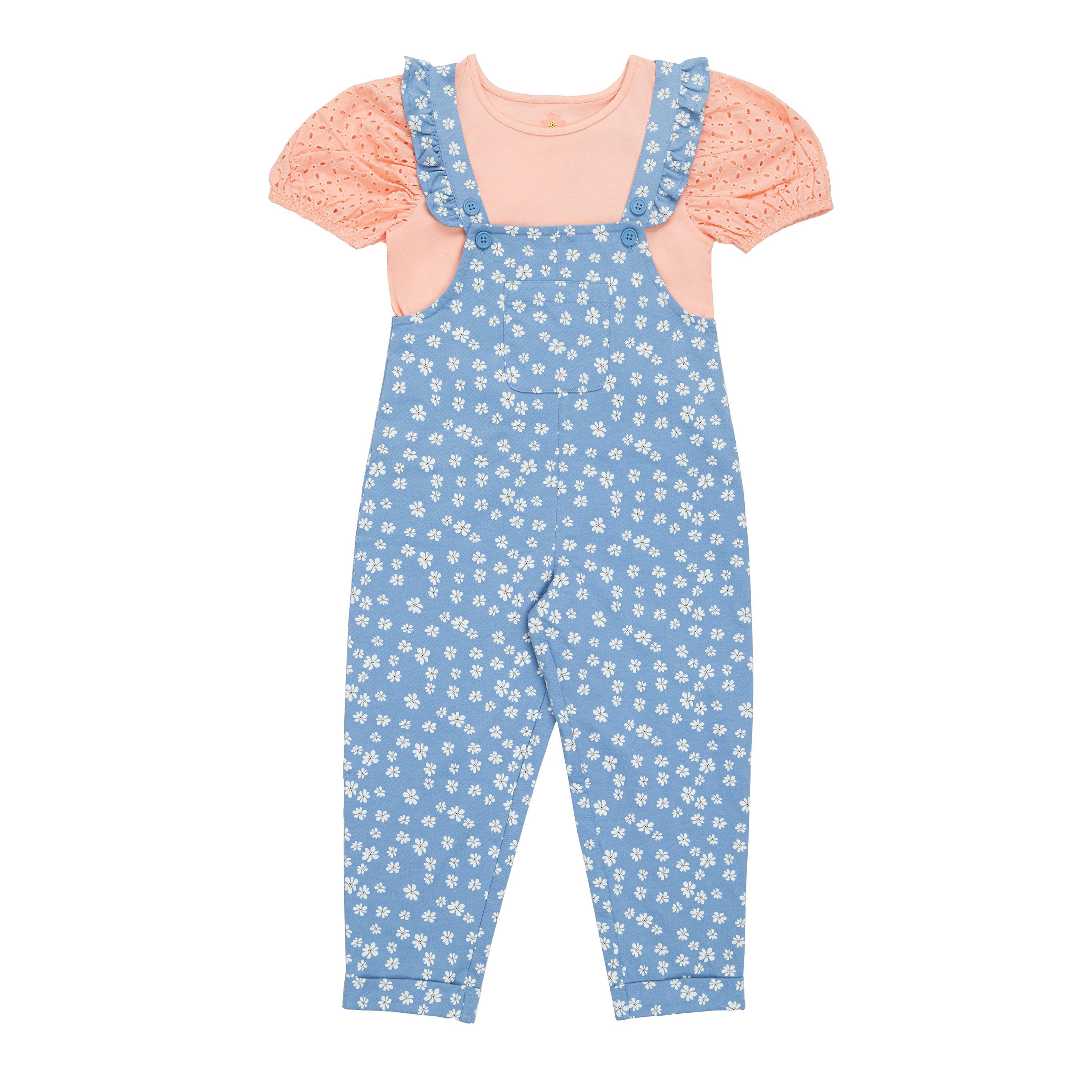 Be You Studio Younger Girl Floral Dungaree and T shirt