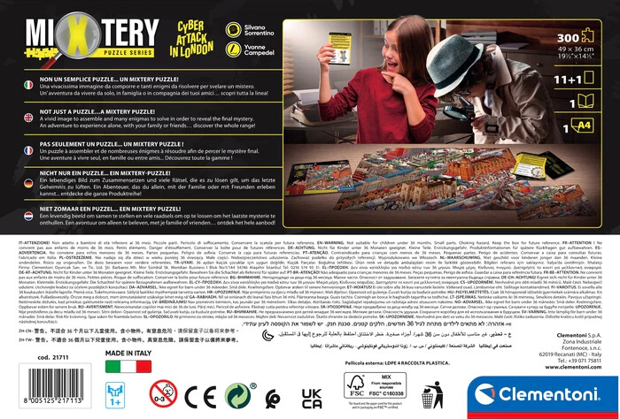 Clementoni Puslespil - Mysterie - Hackere I London - 300 Brikker